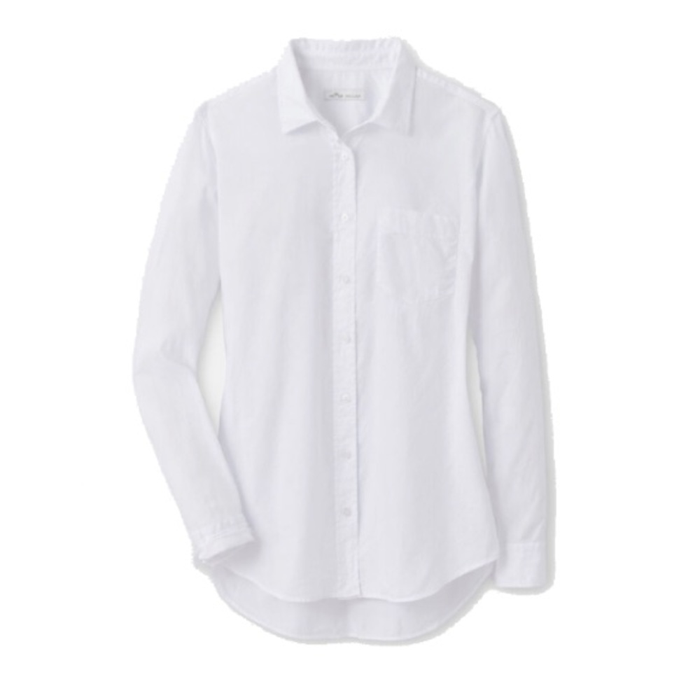 NWT Peter Millar Collegiate Button Down Shirt Tunic White size M